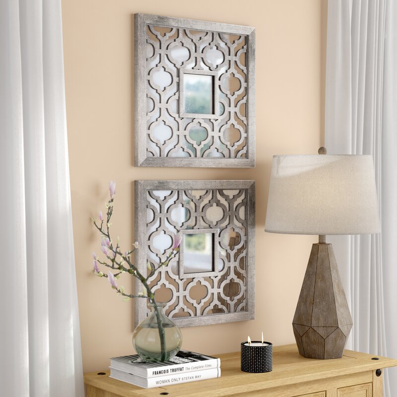 Uptal Square Silver Leaf Wall Mirror & Reviews Birch Lane